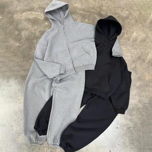 Ensemble de survêtement personnalisé en molleton technique pour <span class=keywords><strong>homme</strong></span>, avec sweat à capuche zippé et <span class=keywords><strong>pantalon</strong></span> évasé - Product Image 5