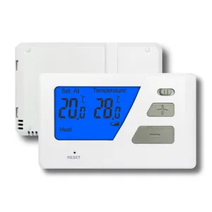 난방 스마트 프로그래밍 불가능한 온도 조절기 2 * AA 가정용 배터리 온도 컨트롤러