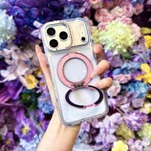 Funda Transparente con Diamantes para iPhone 17 Pro Max, 17, 16, 15, 14, 13, 12, 11, Magnética con Soporte Giratorio de 360°, Nuevo Diseño - Product Image 6