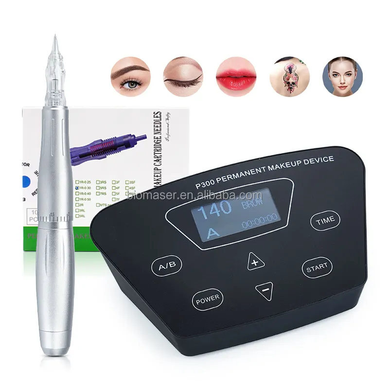BIOMASER-máquina de micropigmentación de cuero cabelludo para maquillaje permanente, micropigmentación, Dermografo, cejas, color negro, P300