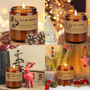 Brown cup soy wax scented <b>candle</b>, small brown bottle, smokeless, light fragrance, handmade fragrance for living room decoration. - Product Image 3
