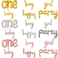 Ballons en aluminium lettres BÉBÉ connectées multicolores pour décoration de fête prénatale et d'anniversaire, vente en gros usine BSCI
