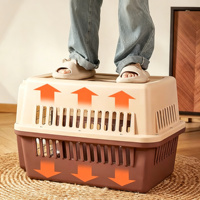 Valise de transport respirante en plastique pour animaux de compagnie, portable, pour extérieur, pour chat et chien, accessoires de voyage pour voiture, vente en gros OEM