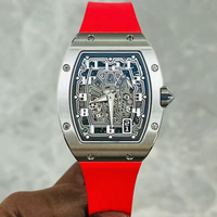 Reloj Mecánico Deportivo de Fibra de Carbono Ultrafino de 7.75mm, Modelo Business 6701, con Esfera Esqueletizada, Alarma, Resistente al Agua hasta 100m, Cristal de Zafiro