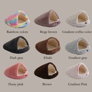 Dog Cat <strong>Bed</strong> House for Sleep Half Enclosed <strong>Pet</strong> Nest Warm Plush Kennel Pad Mats Cushion Cover for Dogs Cats <strong>Pet</strong> Supplies - Product Image 2