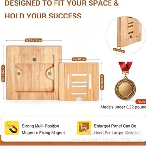 Wooden honeycomb <b>combination</b> medal display rack, <b>square</b> wall hanging rack for living room and bedroom background wall, suitable - Product Image 5