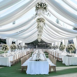 Quanhang f2908 phong cách Châu Âu căng polyester đám cưới vòm rèm tùy chỉnh thiết kế chống nhăn gạc Trần nền - Product Image 5