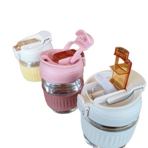 Double Wall Glass Coffee Cup With Lid Leak Proof For Tea Juice Water Students Back To School Gift 350Ml - Product Image 5