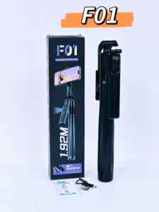 Trépied intelligent F01 1,92 m avec télécommande, perche à selfie et suivi du visage pour diffusion en direct et vlogging - Product Image 1