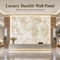 Panneau mural en PVC imitation marbre, translucide blanc, ignifuge, découpable sur mesure, rétroéclairé, pour la décoration murale intérieure