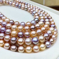 Zhuji brin de perle rond naturel blanc rose violet couleur fantaisie prix usine brin de perle d'eau douce