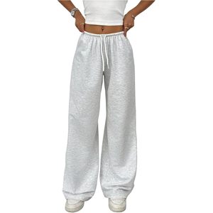 Pantalones Deportivos Anchos Personalizados para Mujer, Cintura Alta, Cordón Elástico, Pantalones Casuales de Tela de Rizo - Product Image 4