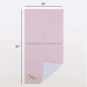 Stampa a prova di sabbia asciugamani digitali promozionali stampati lettera grafica spiaggia rosa asciugamani con logo stampa personalizzata
