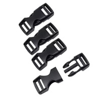 Boucles de remplacement à dégagement latéral en plastique enduit de 15 mm, fermoirs à pression pour ceintures, noirs