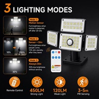 Lampe murale solaire LED à 4 têtes pour extérieur, éclairage de jardin et garage avec télécommande, projecteur de sécurité - Vente en gros usine