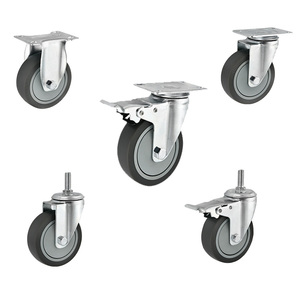 Mittelschwere 3-Zoll-TPR-Lenkrollen-Set – Schwenk- und Feststellrollen mit Rad (leise, nicht markierend, bodenschonend) - Product Image 1