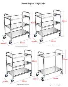 Carrito de Servicio de Acero Inoxidable para Hostelería, Carrito de Comida para Hotel, Carrito de Servicio para Restaurante con 4 Ruedas para Cocina, Precio de Fábrica al por Mayor - Product Image 2