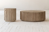 Table d'appoint classique en pin recyclé, tabouret, table d'appoint moderne, table de chevet, meubles pour salon