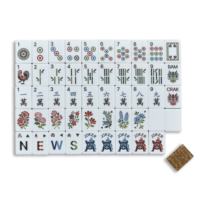 Ensemble de Mahjong Américain Portable de Luxe Moderne, Design en Bambou Tressé Marron, 160 Pièces, Tuiles Acryliques à 4 Niveaux, Tons Forêt Profonde, Idéal pour les Voyages