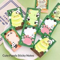 Mignonnes notes adhésives Panda pour étudiants, bloc-notes de messages à motifs de dessins animés, notes autocollantes repositionnables pour filles