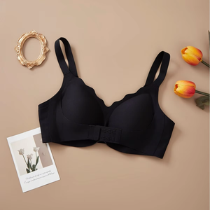 Reggiseno da donna senza cuciture con chiusura frontale, senza ferretto, con bordo smerlato, push-up, con coppe rimovibili, all'ingrosso, reggiseno a T-shirt, lingerie - Product Image 3