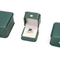 CHEN LU Handmade Dark Green PU Leder Moderne Luxus Mini Schmucks cha tulle Crown Design für Ringe Halsketten Armbänder Geschenk verpackung