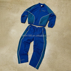 Custom Design 3m Reflective Nylon Jackets and Nylon Track Pants <b>Two</b> <b>Piece</b> <b>Mesh</b> Lightweight Sweat Suit Windbreaker Tracksuit - Product Image 1