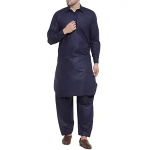 2023 new Muslim clothing solid color simple casual robe two-piece African men's clothing