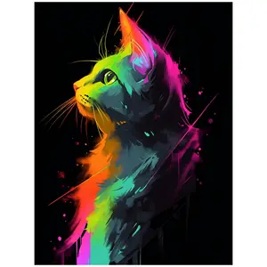 Fabricants de peinture décorative de chat de remplissage de main transfrontalier en gros bricolage peinture à l'huile numérique