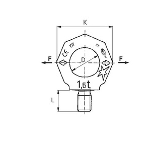 Anneau de levage Cartec M10, équipement de levage industriel, angle de pivotement de 180 degrés - Product Image 4