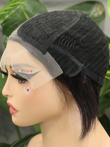 FH 13x1 T Lace Frontal Human Hair Straight Bob <b>Wigs</b> 8-16 inch Middile Part Human Hair Bob <b>Wig</b> - Product Image 4