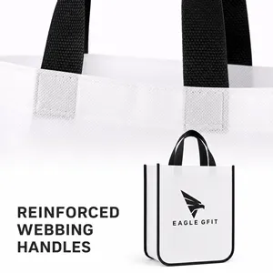 Bolsas de compras de polipropileno al por mayor con logotipo impreso personalizado, duraderas, reutilizables, para empaque de regalos, bolsa no tejida - Product Image 2