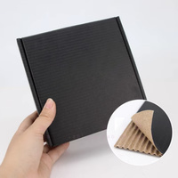 Boîte pliante en carton ondulé noir, emballage durable en PPWR recyclé, logo personnalisé, boîte d'expédition express pour vêtements et chaussures