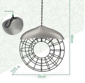 DERNIÈRE LOOK Mangeoire à oiseaux en métal nouveau cercle de conception dans la mangeoire en métal au prix de gros maison de nourriture pour oiseaux personnalisée - Product Image 2