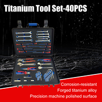 HENITUER T1239 Outils en titane non magnétiques, ensemble de 40 pièces, adaptés aux domaines domestique, médical et aéronautique