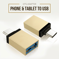 Adaptateur OTG MINI USB-C vers USB 3.0 Femelle avec Sortie DC, Coque en Alliage d'Aluminium, Neuf pour Téléphone Portable et Ordinateur Portable