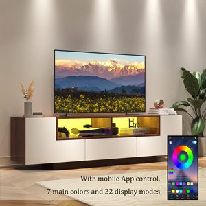家具とラグ 壁掛け式フローティングモダンエンターテイメントセンター フライ木製テーブル - Product Image 2