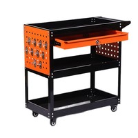 Armoire à outils multifonctionnelle en acier robuste à trois niveaux avec tiroirs pour pièces détachées, chariot à outils pour atelier de réparation automobile