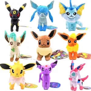 HL High Quality Pokemoned 20CM Various Standing Eevee Plush Doll Fire Water Day Moon Eevees Plush Toys