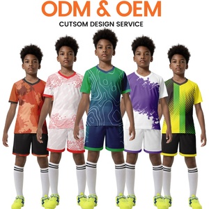 Özel çocuk futbol tişörtü yüceltilmiş futbol üniformaları takım nakış forması nefes futbol forması çocuklar için ZZ-RT1989 - Product Image 4