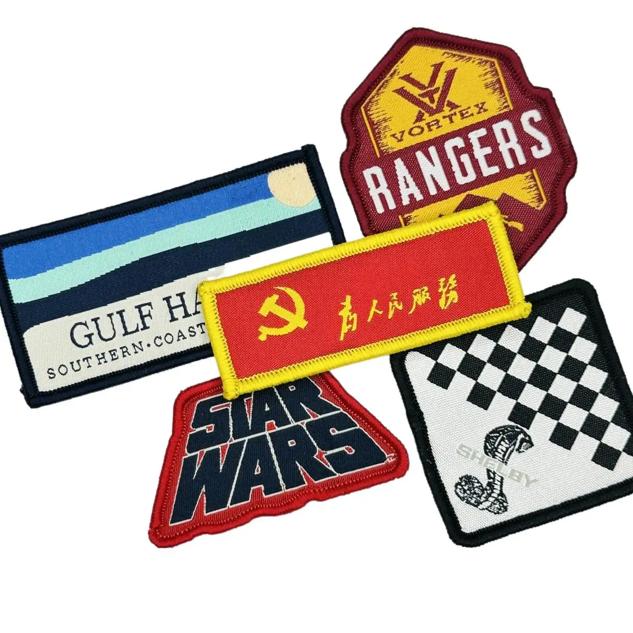 Custom Logo Sew On Garment Embroidered Clothing Patches Self Adhesive Applique Iron on Big 3d Cartoon Designer Embroidery Patch