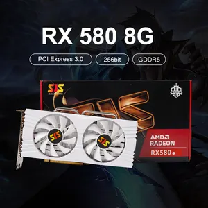 SJS Graphics Card RX580 8G Gaming Placa De Video GDDR5 GPU Gamer PC Computer AMD Radeon Cheap De RX 580 8GB White