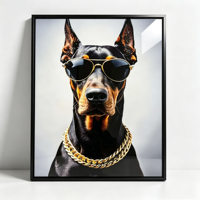 Décoration d'intérieur moderne de luxe, cadre photo en verre de porcelaine avec cristaux 5D, peinture murale en cristal d'animaux nordiques