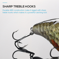 Leurre de pêche crankbait haute simulation 34g 70mm avec yeux holographiques 3D, corps rigide en plastique ABS et bec long pour la pêche en eau profonde
