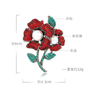 Broche de Cristal con Perla y Flor de Lirio, Botones Chapados en Oro, Dijes Personalizados, Adornos, Joyería DIY, Regalo para Bodas y Fiestas - Product Image 4