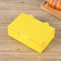 Boîte à lunch carrée haut de gamme pour poulet frit à emporter, en papier couché de qualité alimentaire avec gaufrage doré, commande personnalisée