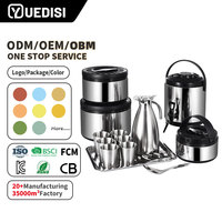 YUEDISI Ensemble de 19 boîtes repas empilables en acier inoxydable, chauffe-plats et pots de conservation des aliments, vente en gros