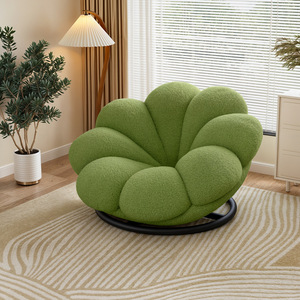 Sillón Reclinable Moderno <span class=keywords><strong>con</strong></span> Tapizado de Peluche, Cómodo, Giratorio, Ecológico, en Forma de Pétalo, para Sala de Estar, Venta Directa de Fábrica - Product Image 3