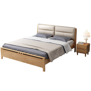 Hengke Furniture Solid Wood Bed 1.5m 1.8m Modern Minimalist <b>Storage</b> Pneumatic Headboard Bedroom Furniture - Product Image 4