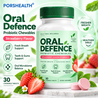 Comprimés probiotiques buccaux saveur fraise – Complément haleine fraîche pour l'équilibre du microbiome oral, soutien des dents et des gencives – OEM